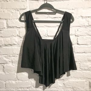 Black Flounce Swimtop